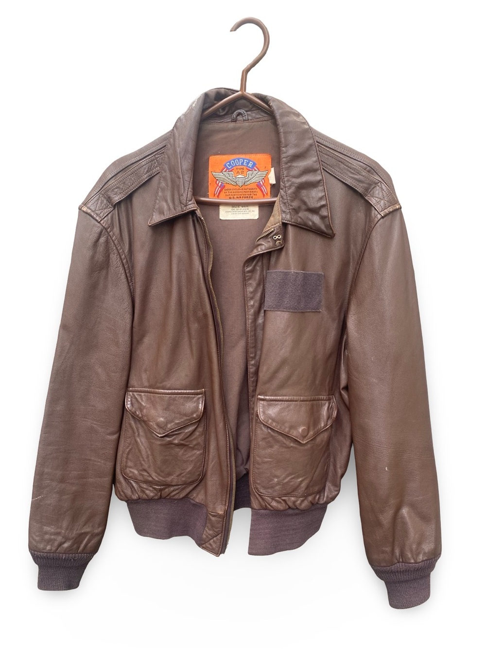 Vintage Cooper Type A-2 Leather Air Force Flight Bomber- brown